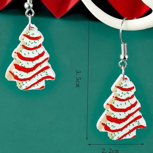Festive Christmas Tree Earrings - Picture 2 of 3